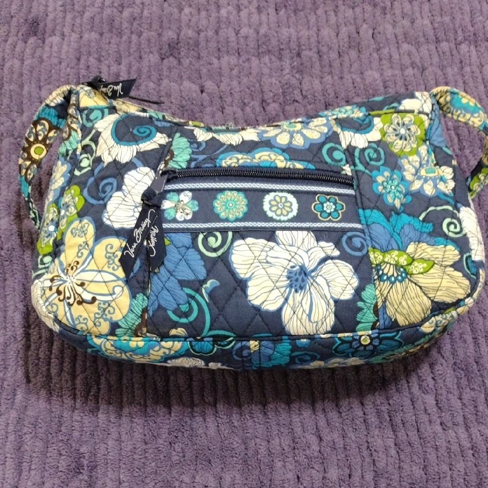 Vera Bradley Blue and Green Floral Shoulder Bag